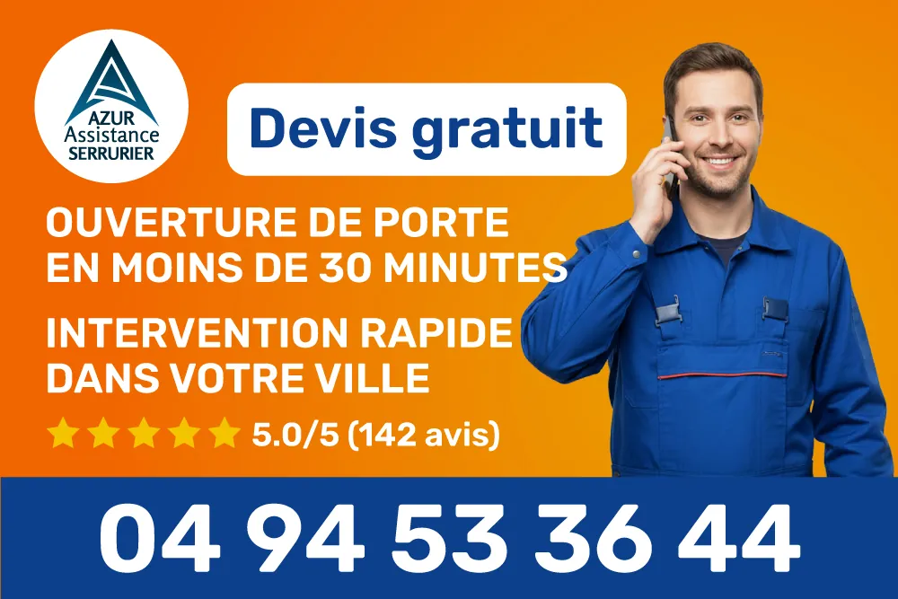 Serrurier à Draguignan au téléphone avec devis gratuit et numéro Azur Assistance Draguignan